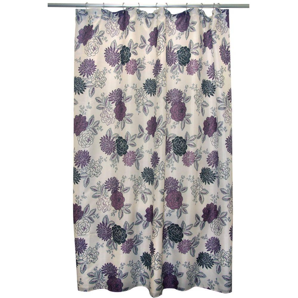 Famous Home Fashions Cheri Purple Shower Curtain-901567 - The Home Depot