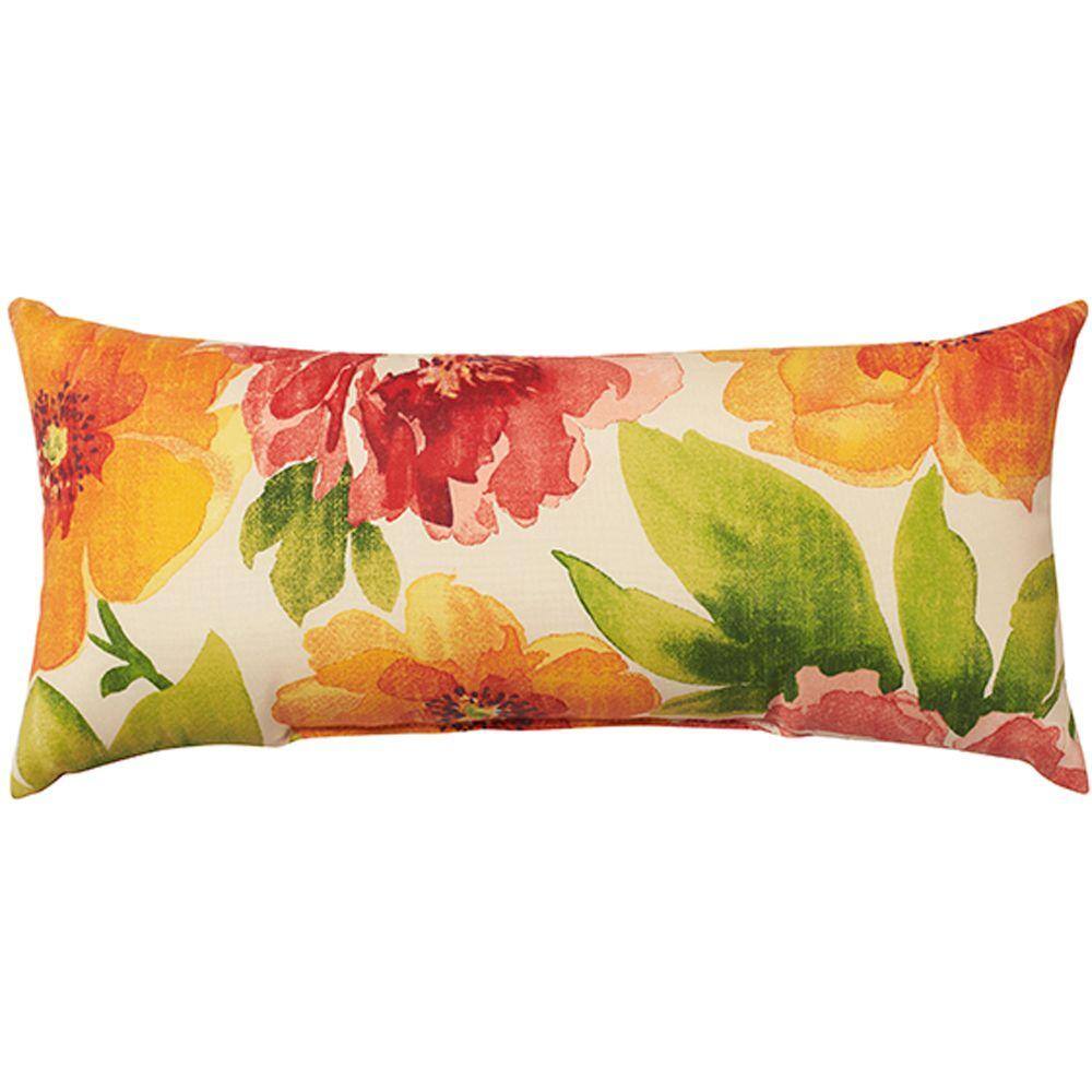 Home Decorators Collection Muree Primrose Long Outdoor Lumbar Pillow ...