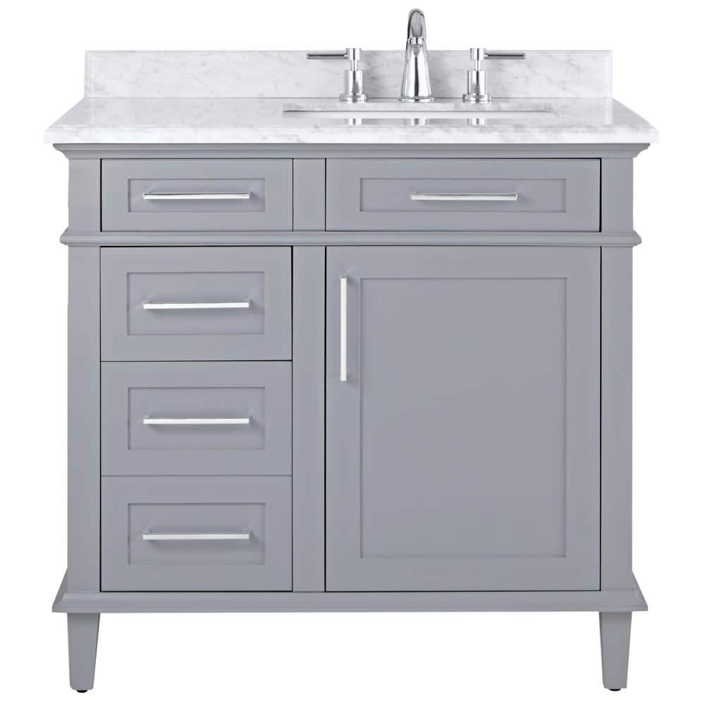 Assembled 36x34.5x24 in. Sink Base Kitchen Cabinet in Unfinished ...