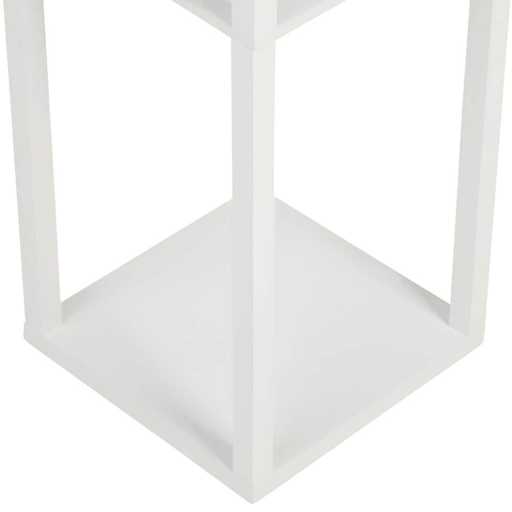 Simple Designs 63.3 in. Etagere White Floor Lamp Organizer Storage