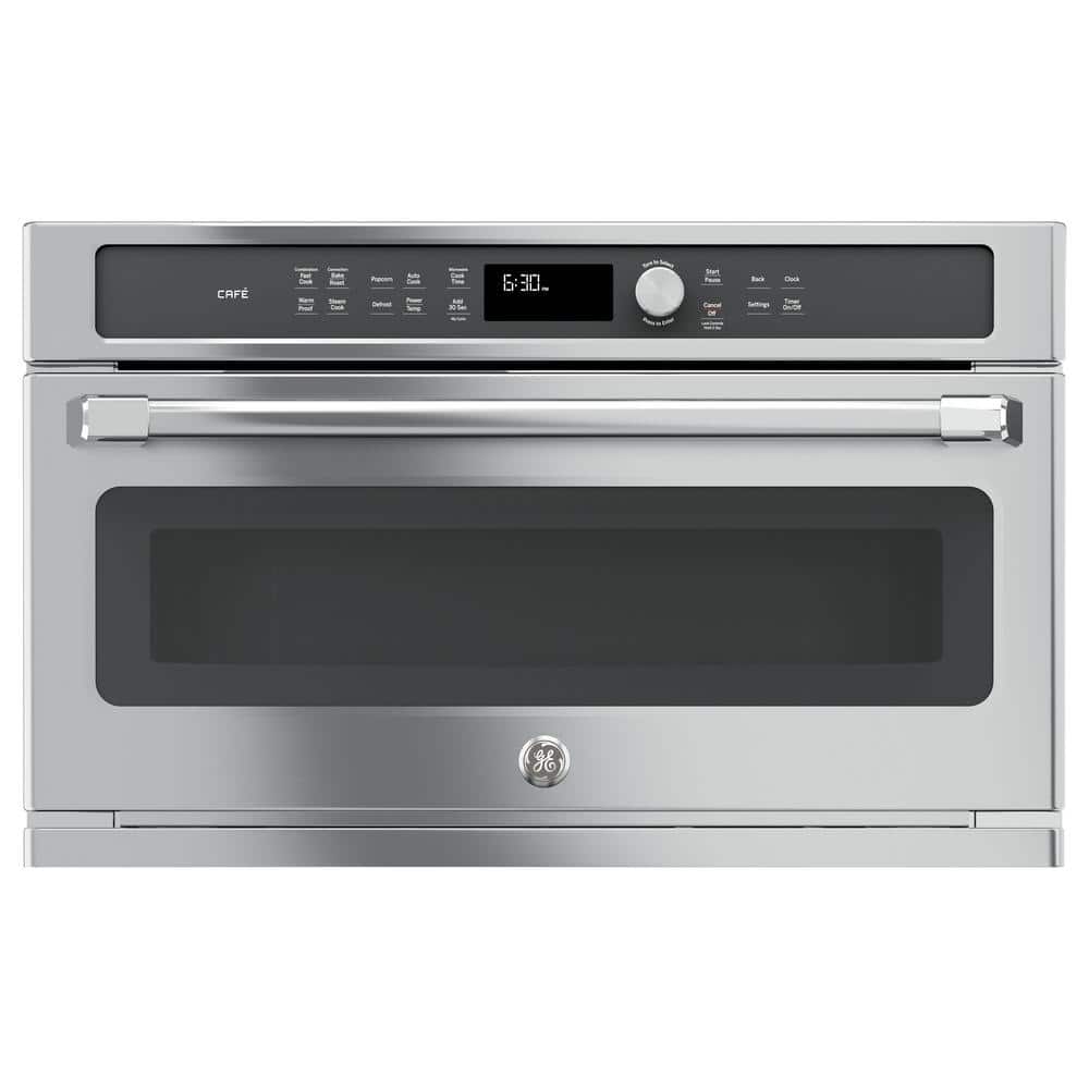 GE 27 in. Electric Wall Oven with Built-In Microwave in White ...