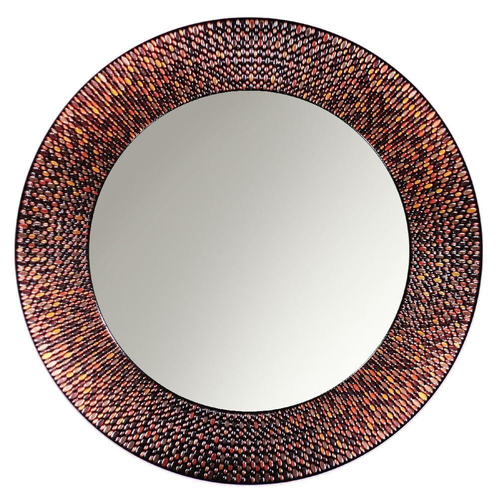 Deco Mirror 29 in. Amber Mosaic Circle Mirror-8696 - The Home Depot