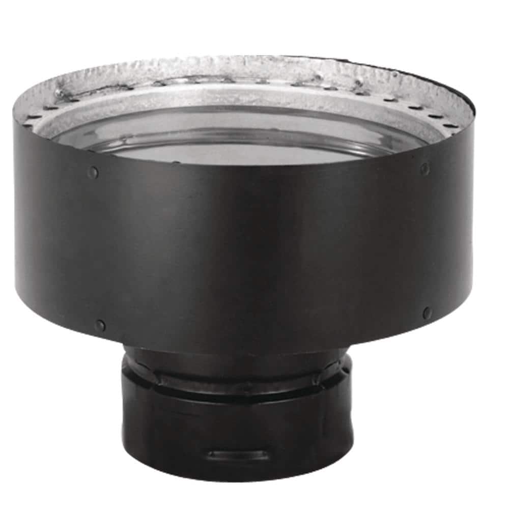DuraVent PelletVent 4 in. Double-Wall Chimney Pipe Adapter in Black