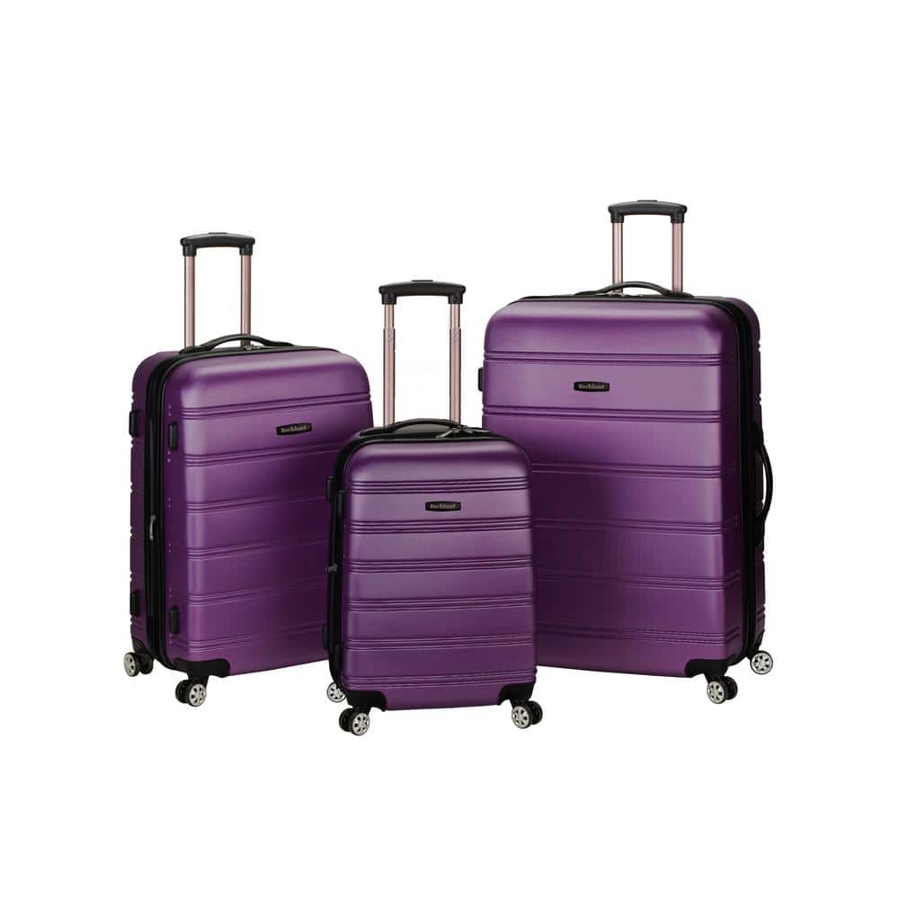 Rockland 3-Piece ABS Upright Set with Spinner Wheels Luggage-F160 ...