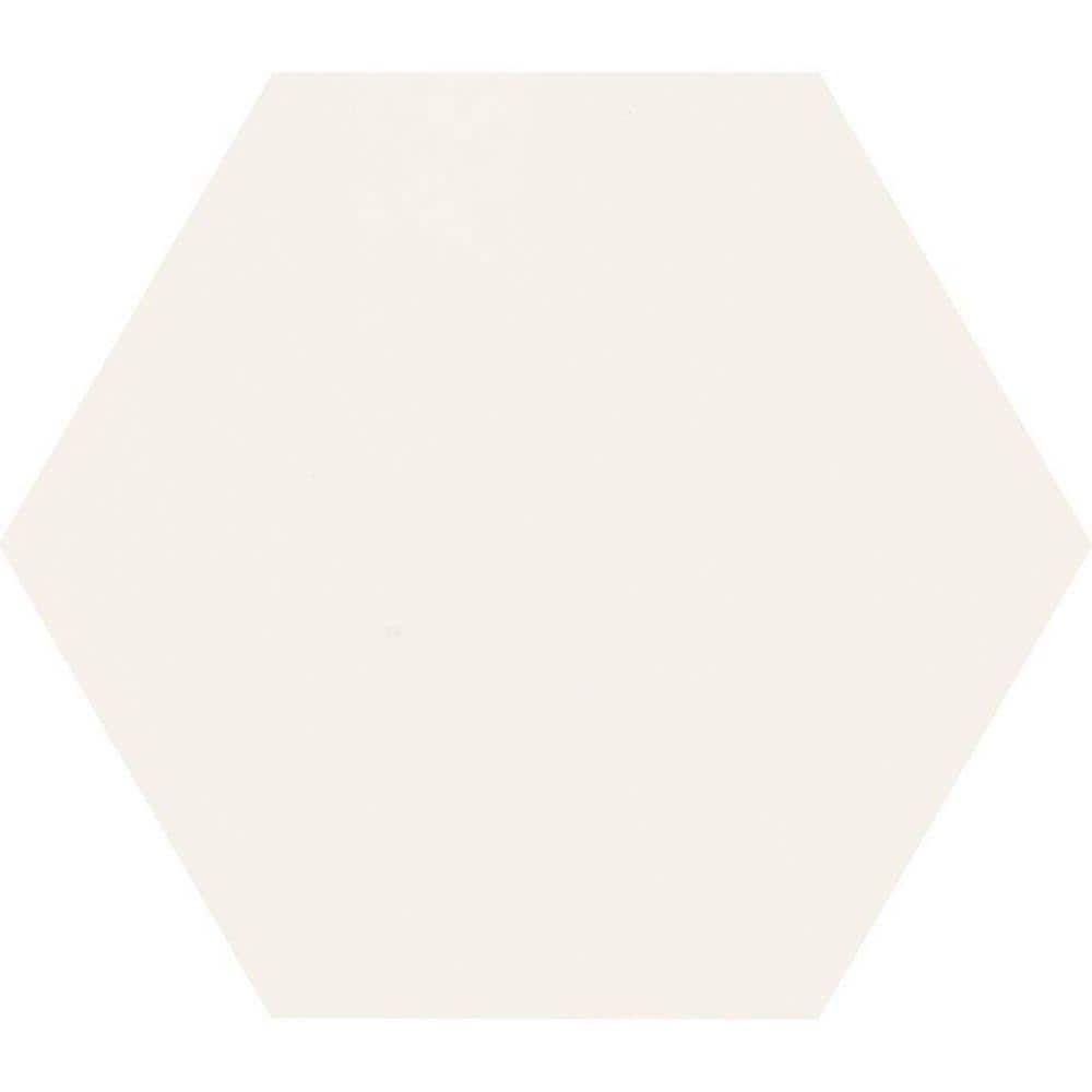 Daltile Semi Gloss White Hexagon 4 in. x 4 in. Glazed Ceramic Wall Tile
