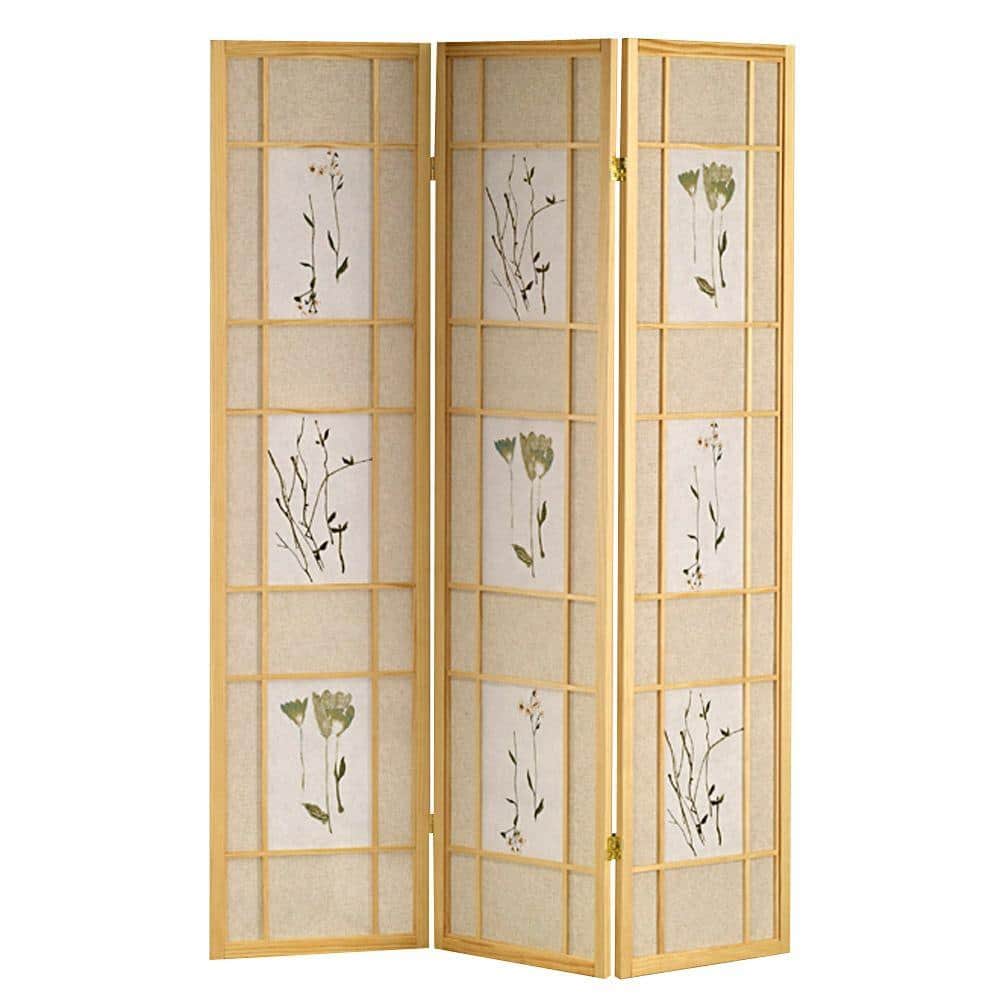 Home Decorators Collection 5.83 ft. Natural 3-Panel Room ...