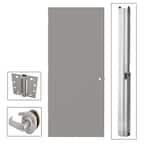 L.I.F Industries 30 in. x 80 in. Gray Right-Hand Flush Entrance Fire ...