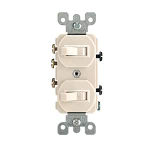 Leviton 15 Amp 3-Way Combination Double Switch, Light ... decor rocker light switch wiring diagram 