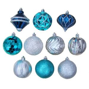 Martha Stewart Living Holiday Frost 3 in. Christmas Ornaments with ...