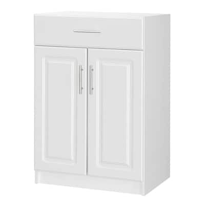 Hampton Bay Select 36 in. H 2-Door Base Cabinet with Drawer in White ...