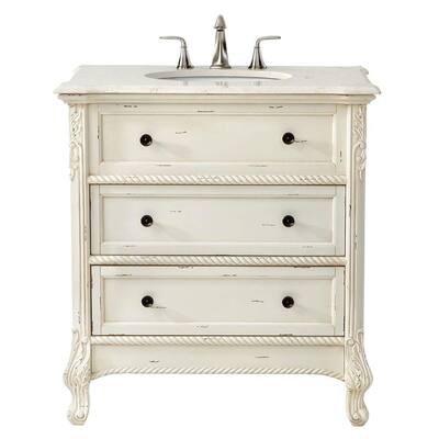 Home Decorators Collection Sophia 32 in. Vanity in Distressed White ...