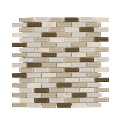 Mosaic Tile: Outback Mini Brick 11.875 In. X 12.75 In. Glass/t...