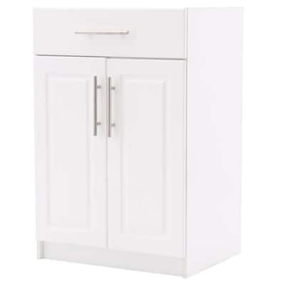 Hampton Bay Select 2-Door Base Cabinet with Drawer in White-THD339414 ...
