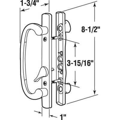 Patio door handle set that arrives with all mounting hardware