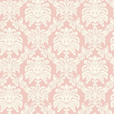 The Wallpaper Company 8 in. x 10 in. Pink Pastel Sweeping Damask ...