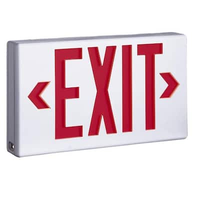 Emergency exit sign that comes with red and green lettering