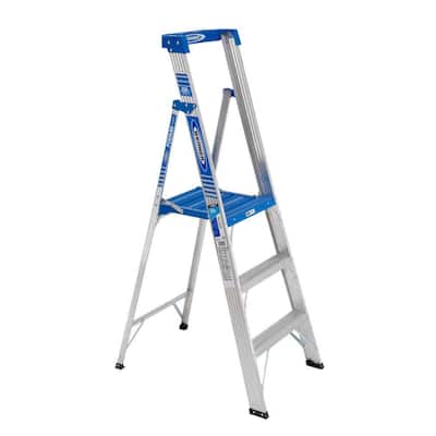 Werner 9 ft. Reach Aluminum Podium Step Ladder with 250 lbs. Load Capacity Type I Duty Rating