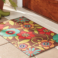 US Floral Welcome Mat Rubber Floor Outdoor Doormat Entrance Rug Mat Front Porch 
