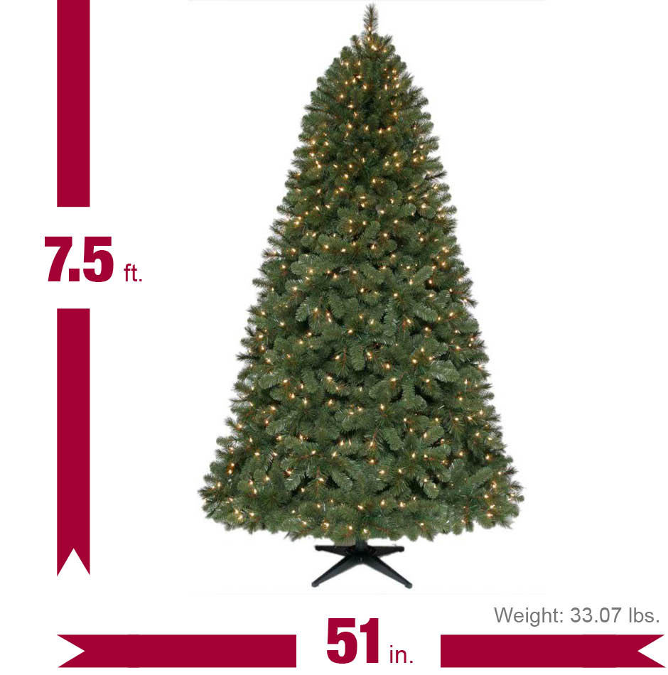 Home Accents Holiday 7.5 ft. Wesley Mixed Spruce Quick-Set Artificial ...