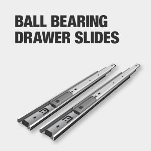 Tool chest drawers have ball bearing slides.