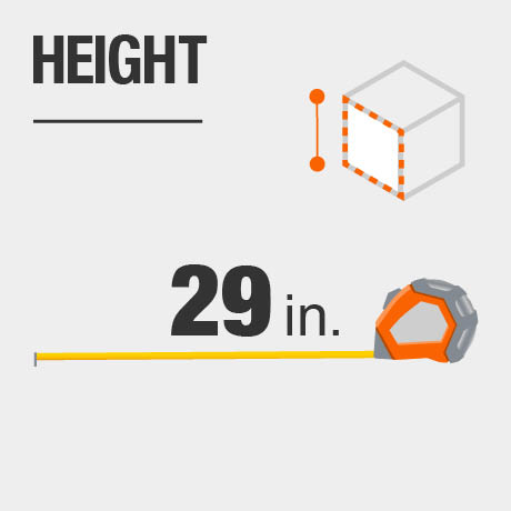 Tool chest height in inches.
