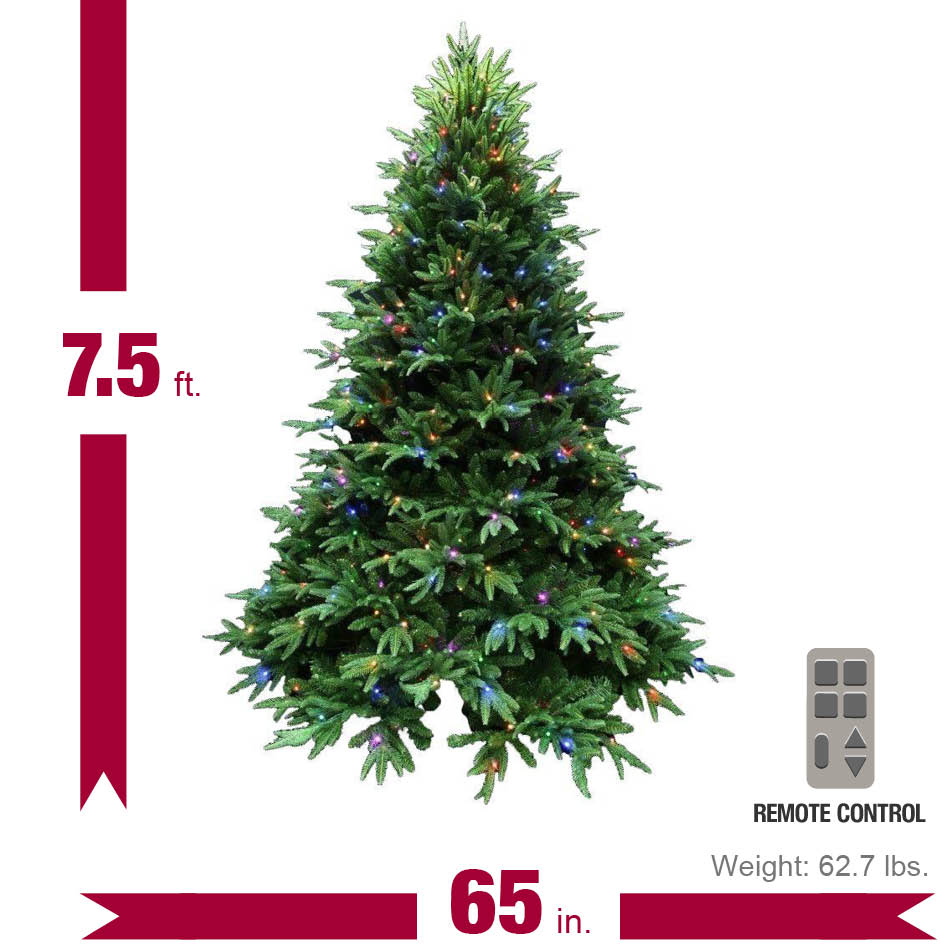 Santa's Best 7.5 ft. Splendor Spruce EZ Power Artificial Christmas Tree ...