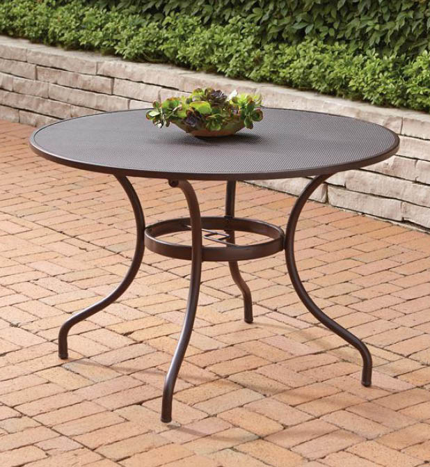 Hampton Bay Mix and Match 42 in. Round Mesh Outdoor Patio Dining Table