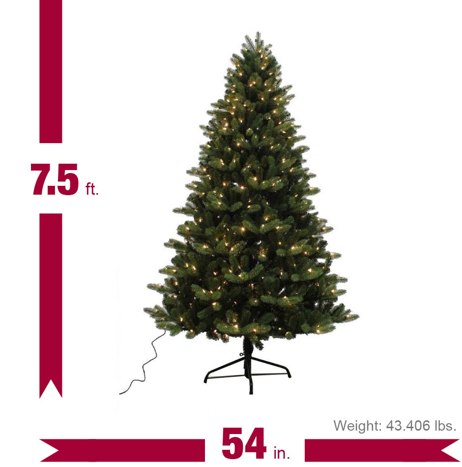 Home Accents Holiday 7.5 ft. Yukon Spruce Quick-Set Artificial ...