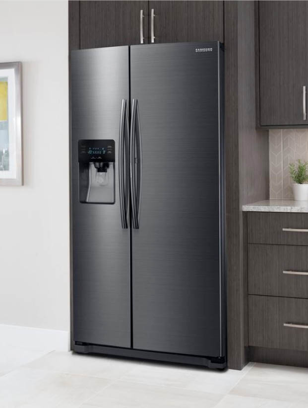 Samsung 24.7 cu. ft. Side by Side Refrigerator in Black Stainless Steel ...