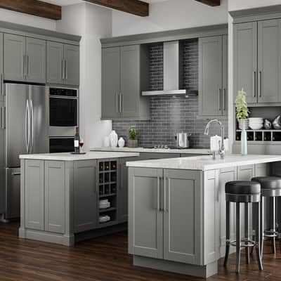 Gray shaker cabinets